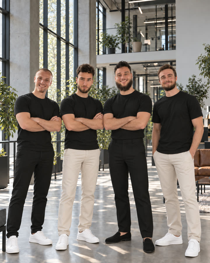 Das Team von delegiert. in einem hellen Büro